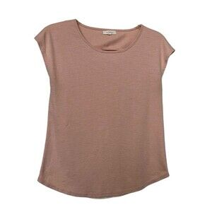 August Mist Women's Sleeveless Top Open Sheer Back Peach Stretch Size Medium